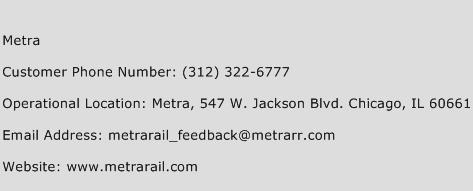 Metra Phone Number Customer Service
