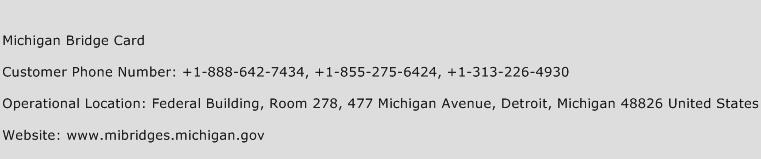 Michigan Bridge Card Phone Number Customer Service