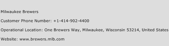 Milwaukee Brewers Phone Number Customer Service