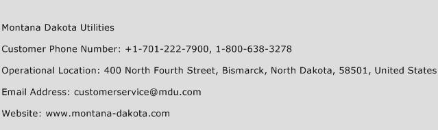 Montana Dakota Utilities Phone Number Customer Service