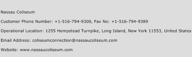 Nassau Coliseum Phone Number Customer Service