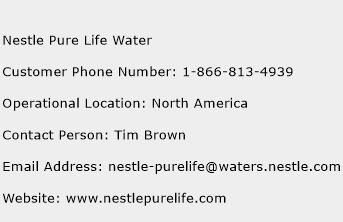 Nestle Pure Life Water Phone Number Customer Service