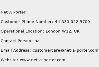 Net A Porter Phone Number Customer Service
