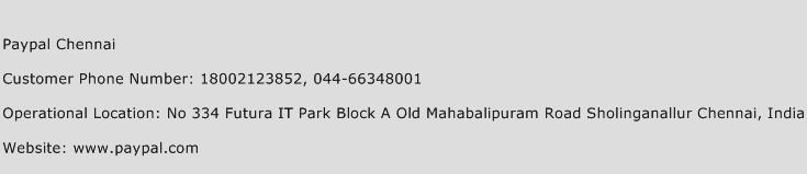 Paypal Chennai Phone Number Customer Service
