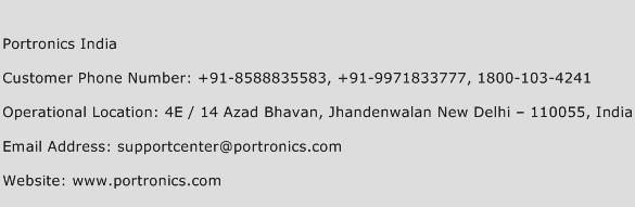 Portronics India Phone Number Customer Service