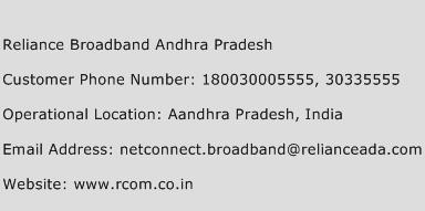 Reliance Broadband Andhra Pradesh Phone Number Customer Service