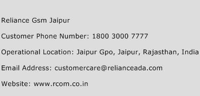 Reliance Gsm Jaipur Phone Number Customer Service