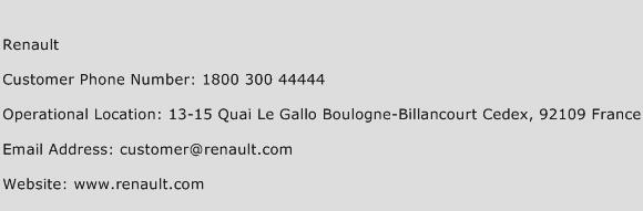 Renault Phone Number Customer Service