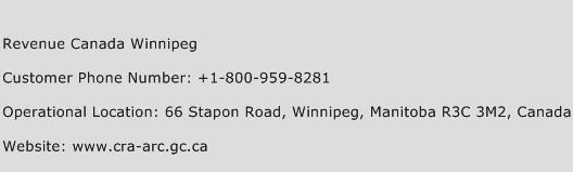 Revenue Canada Winnipeg Phone Number Customer Service