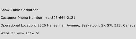 Shaw Cable Saskatoon Phone Number Customer Service