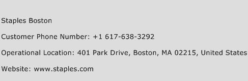 Staples Boston Phone Number Customer Service