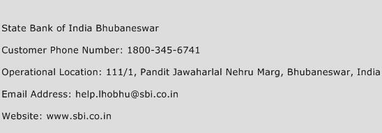 State Bank of India Bhubaneswar Phone Number Customer Service