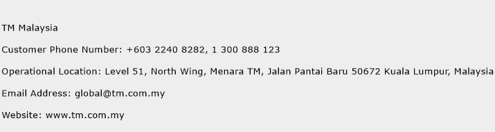 TM Malaysia Phone Number Customer Service