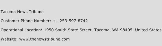 Tacoma News Tribune Phone Number Customer Service