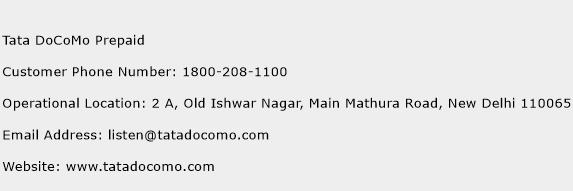 Tata DoCoMo Prepaid Phone Number Customer Service