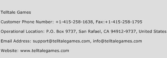 Telltale Games Phone Number Customer Service