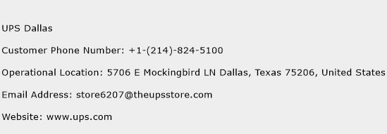 UPS Dallas Phone Number Customer Service