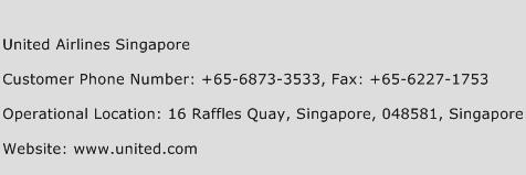 United Airlines Singapore Phone Number Customer Service