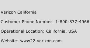 Verizon California Phone Number Customer Service