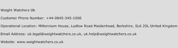 Weight Watchers Uk Phone Number Customer Service