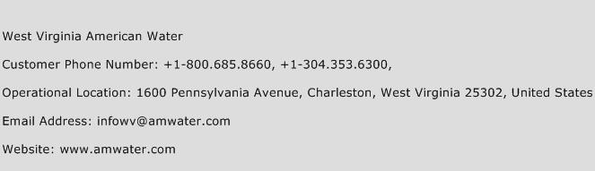 West Virginia American Water Phone Number Customer Service