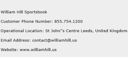 William Hill Sportsbook Phone Number Customer Service