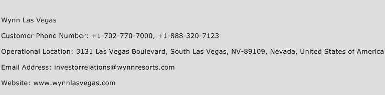Wynn Las Vegas Phone Number Customer Service