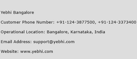 Yebhi Bangalore Phone Number Customer Service