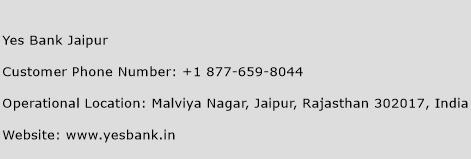 Yes Bank Jaipur Phone Number Customer Service