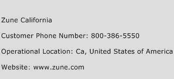 Zune California Phone Number Customer Service